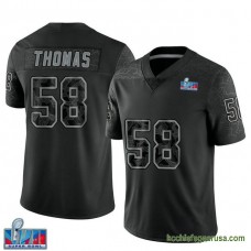Mens Kansas City Chiefs Derrick Thomas Black Authentic Reflective Super Bowl Lvii Patch Kcc216 Jersey C691